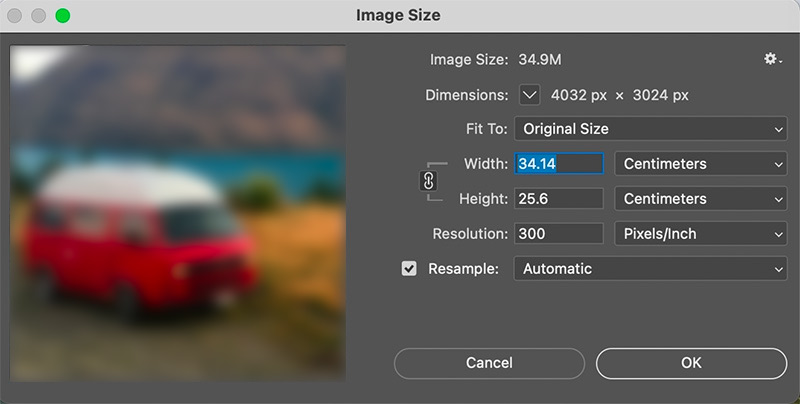 Enlarge An Image in Photoshop Using Image Size
