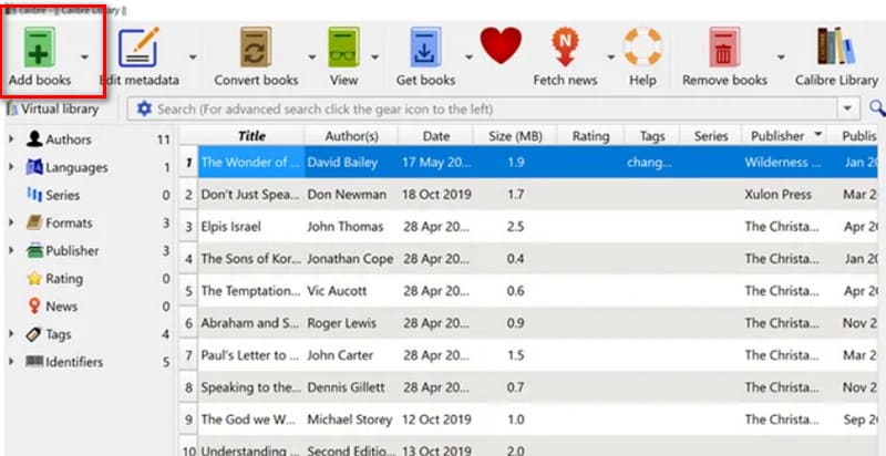 Choose Add Books