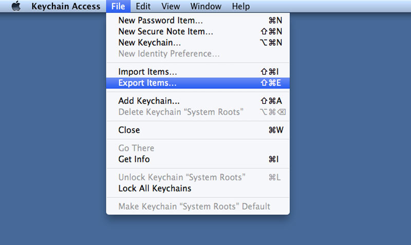 Export iCloud Keychain Mac Keychain Access