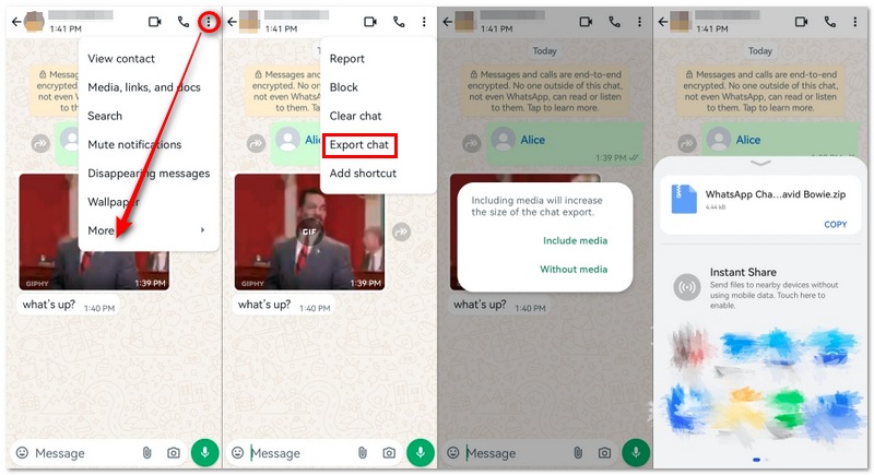 Export WhatsApp Chat Android