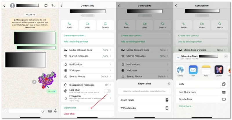 Export WhatsApp Chat IPhone