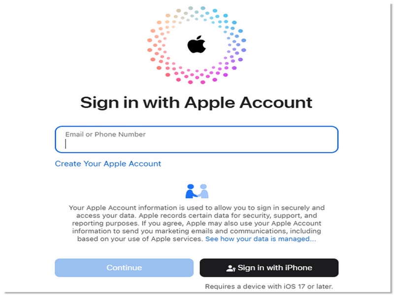 Log in Apple ID