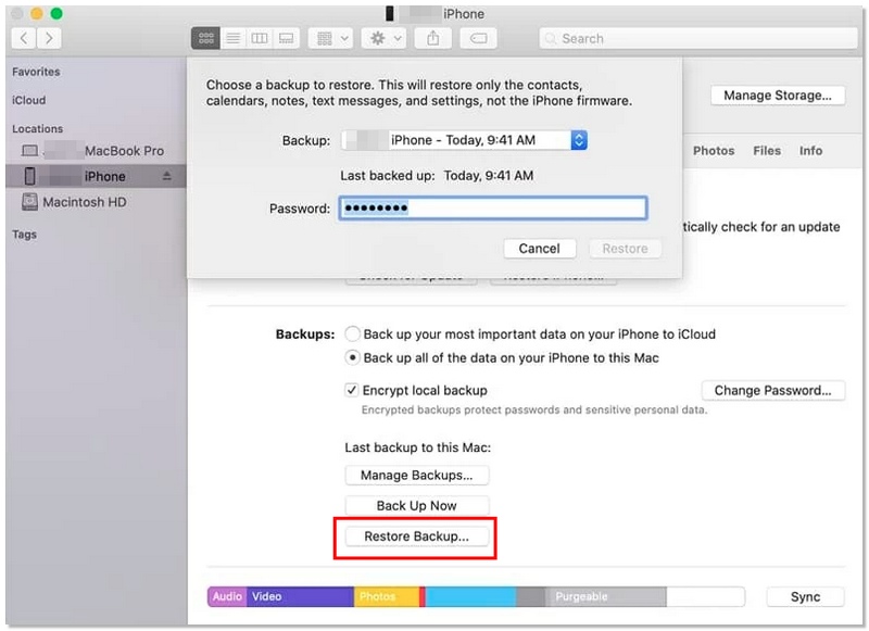 Restore Backup on iTunes