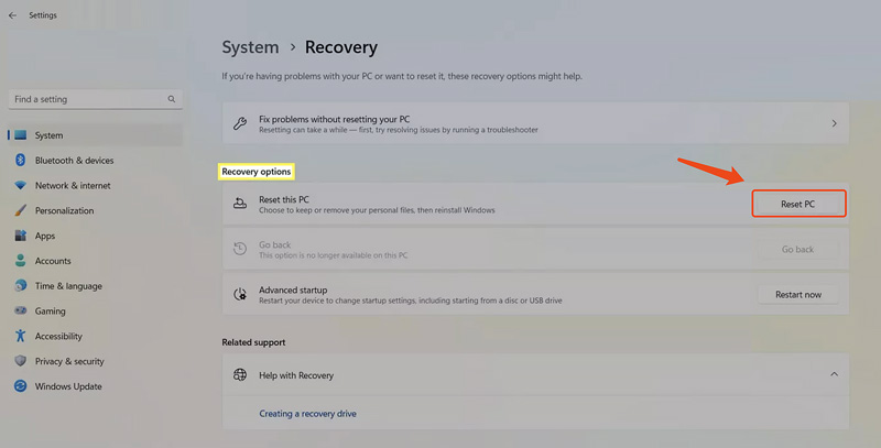 Factory Reset Samsung Laptop Windows 11