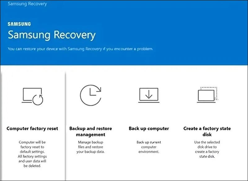 Samsung Recovery Computer Factory Reset