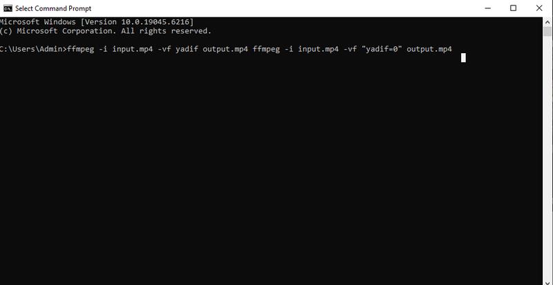 Enter Yadif Command