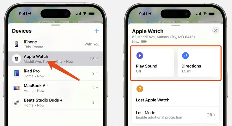 Locate Apple Watch Find My App Iphone