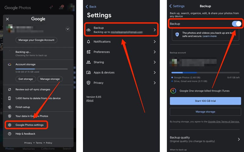 Check If Google Photos Backup Is Enabled