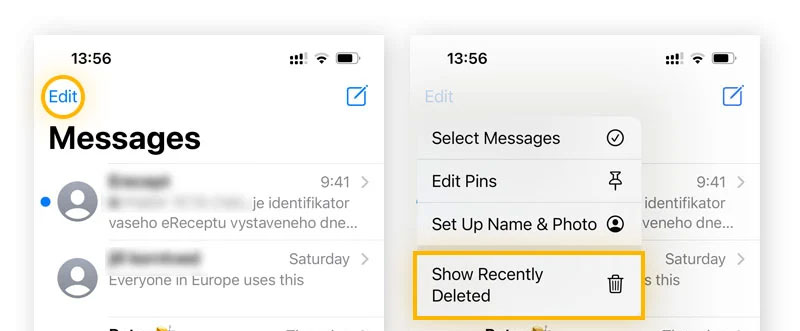 Find Deleted Messages on Delete