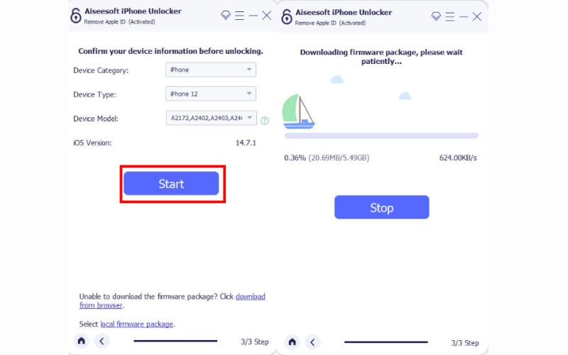 Click Start Button