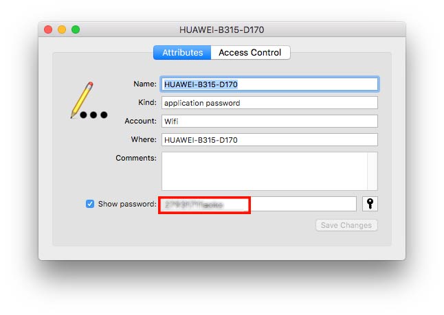 Mostra password Wifi Mac