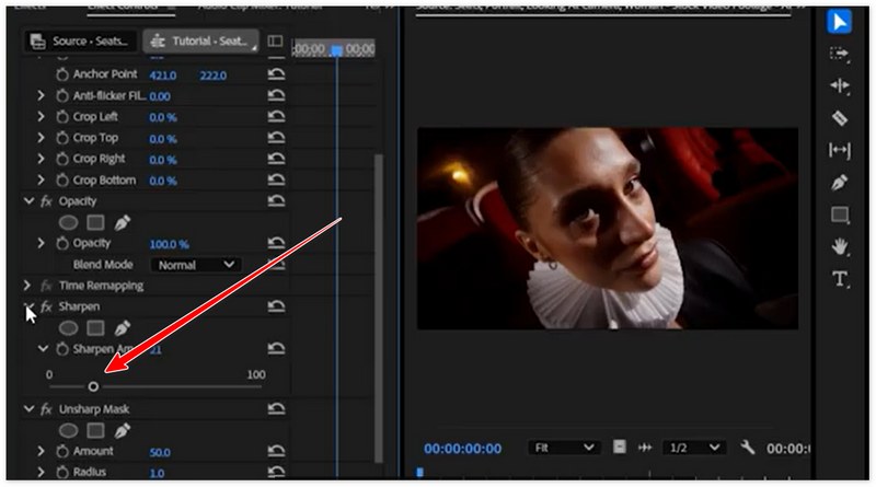 Dostosuj wartość wyostrzenia w programie Adobe
