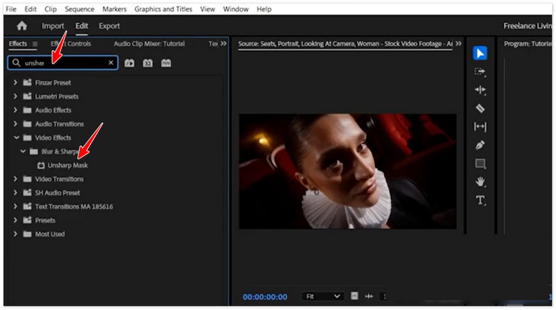 Wyszukaj maskę wyostrzającą w programie Adobe