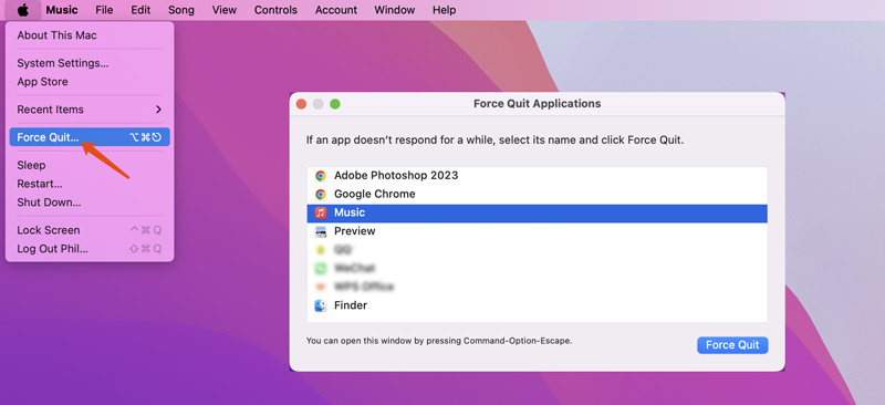 Force Close An App On Mac From Apple Menu
