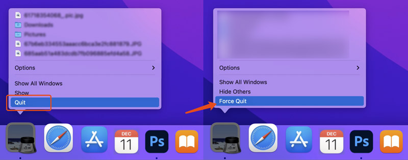Force Quit App Mac Dock