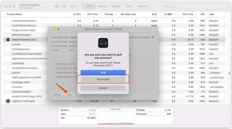 Force Quit App On Mac Using Activity Monitor