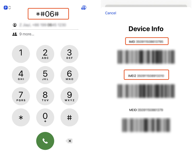 Check iPhone IMEI with Phone App