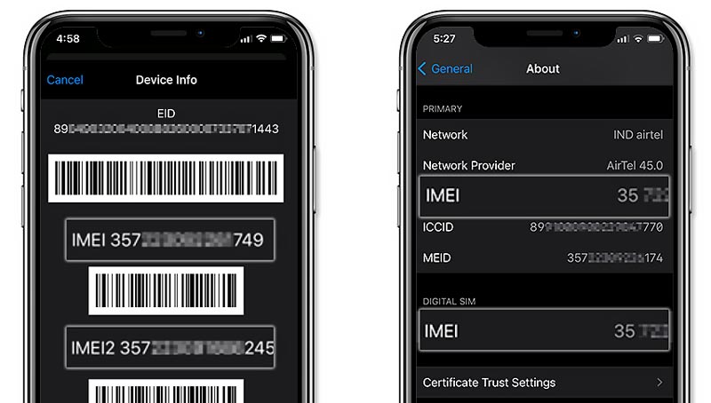 iPhone Device Info IMEI