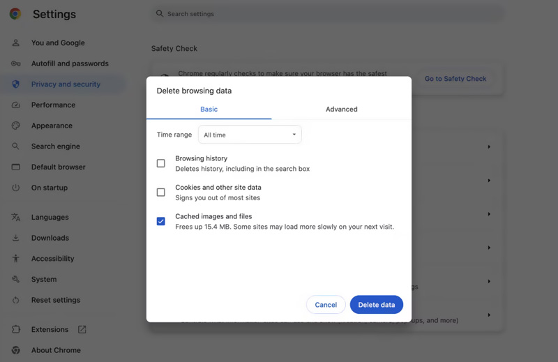 Delete Browsing Data Mac Chrome