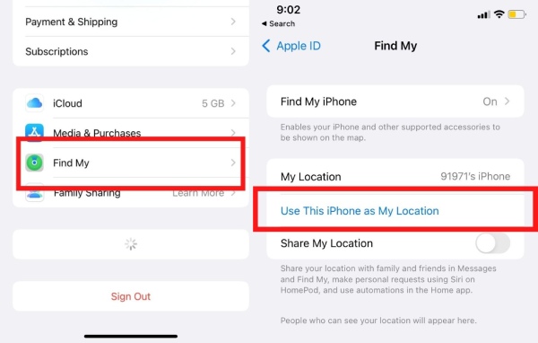 Locatie bevriezen met een ander iOS-apparaat