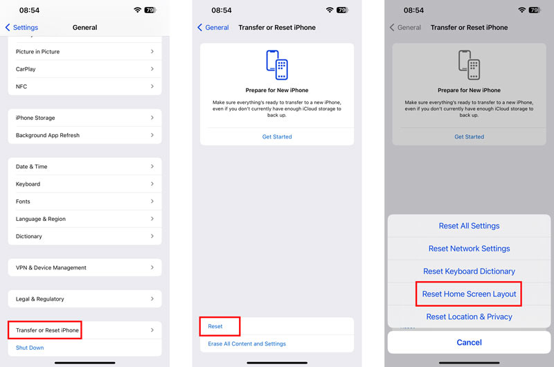 Reset de indeling van het startscherm op de iPhone