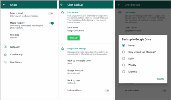 Google Drive WhatsApp Backup op Android