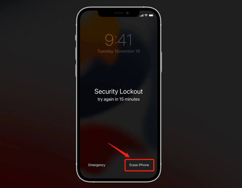 Biztonsági zárolás Az iPhone törlése