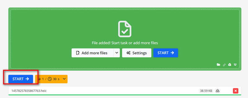 Online Convert Start Heic