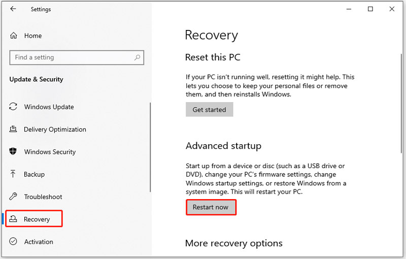 Windows Recovery Advanced-Startup