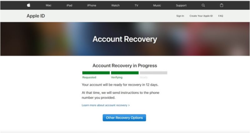 Unlock ID in Account Recovery