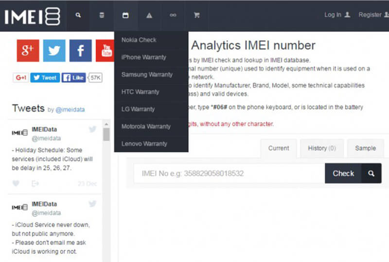 IMEI-databasuppslag