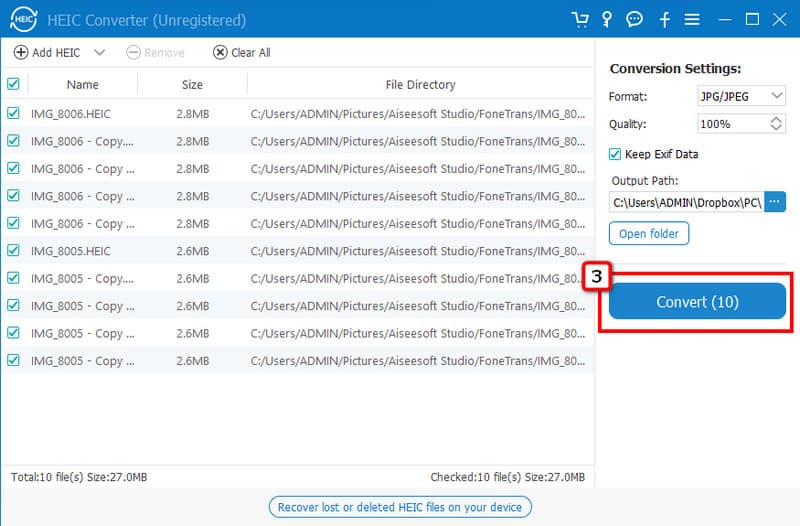 Start Converting HEIC Format