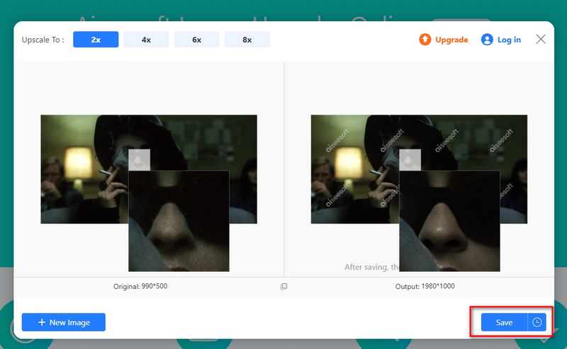 Aiseesoft Image Upscaler Online Save Improved