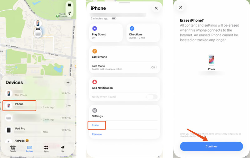 Erase In Find My App To Unlock Iphone