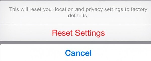 Reset Settings