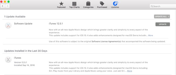 iTunes Opdatering