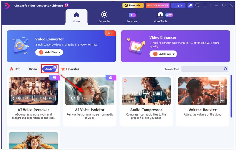 Select AI Voice Isolator in Aiseesoft Video Converter Ultimate