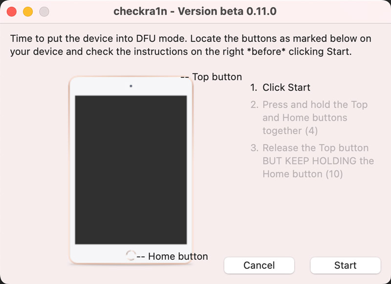 Put iPad Mini Minto Dfu Mode