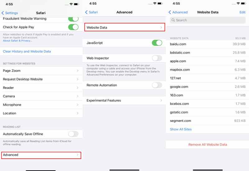 Geçmişi Görüntülemek için iPhone Ayarlarını Kontrol Edin