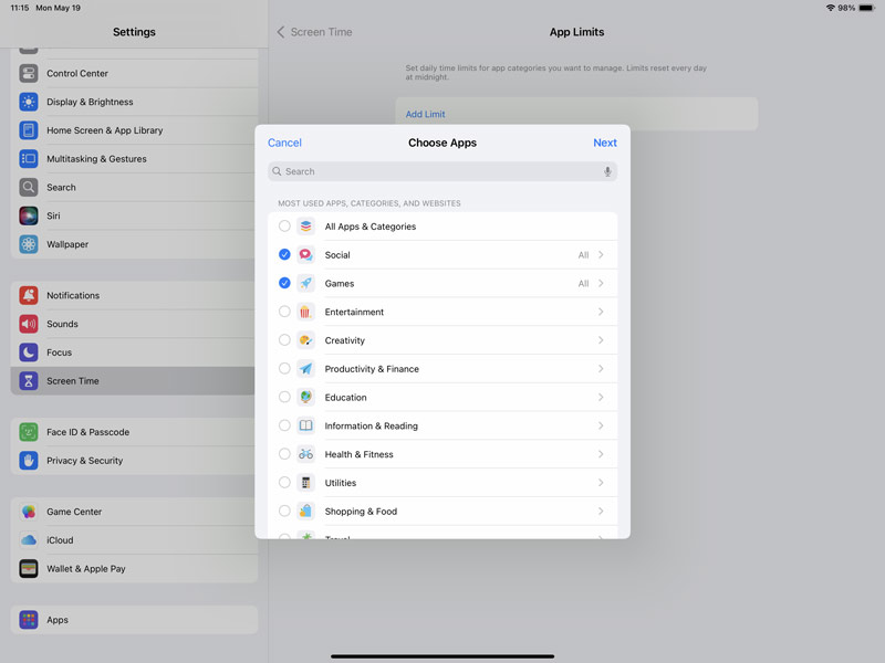 Lock Apps on iPad with Screen Time