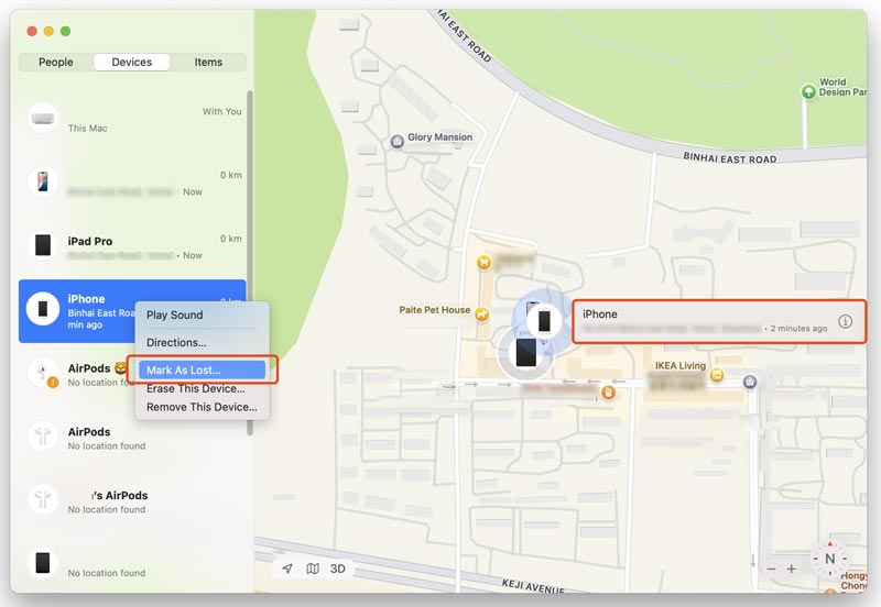 Mark Iphone As Lost Using Find My App On Mac