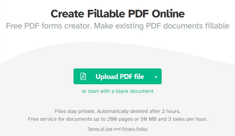 Sejda 편집 가능한 PDF 만들기