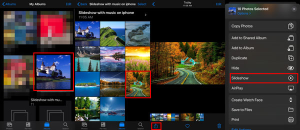 Create a slideshow on iPhone