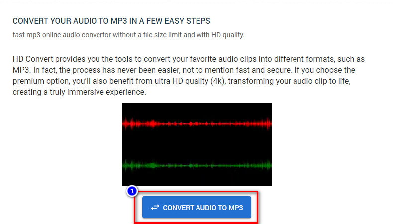 Klik på Konverter lyd til MP3