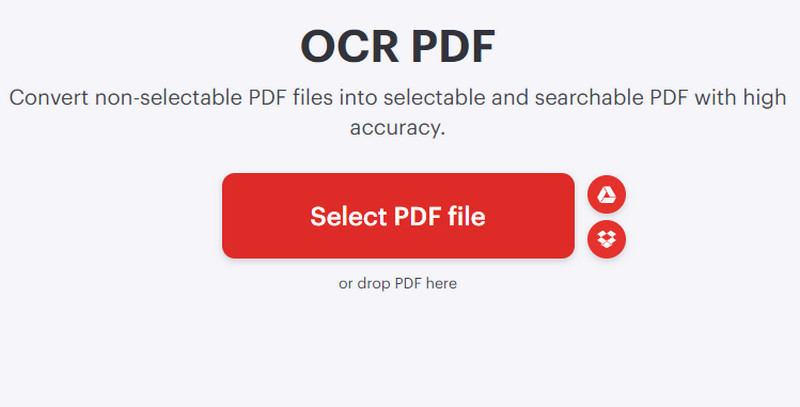 ILovePDF PDF 파일 선택 PDF를 검색 가능하게 만들기