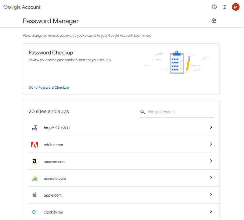 Менеджер паролей Google