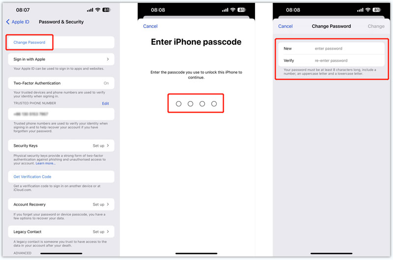 Gestisci la password del tuo ID Apple