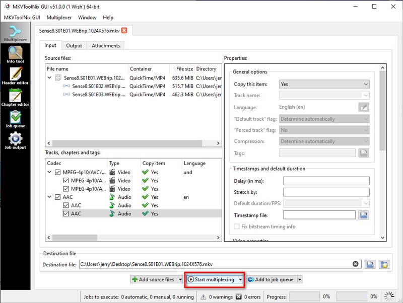 Start multiplexing