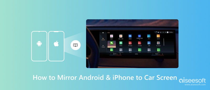 Specchia l'iPhone Android sullo schermo dell'auto
