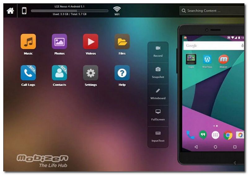 Mobizen 镜像 Android 到 PC